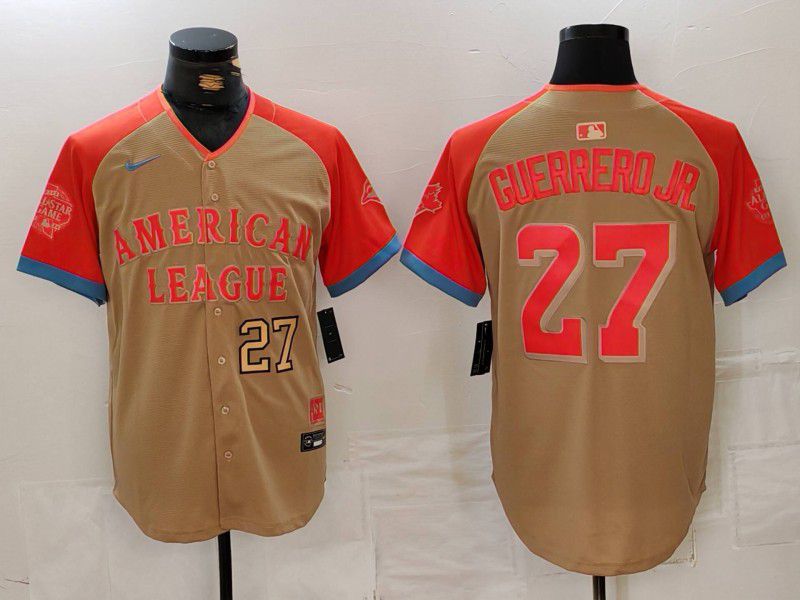 Men Toronto Blue Jays #27 Guerrero jr Orange All star 2024 Nike MLB Jersey style 3->women mlb jersey->Women Jersey